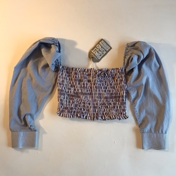 LF Furst of Kind Shirred Crop Top Sleeves NWT $120 - Picture 4 of 9